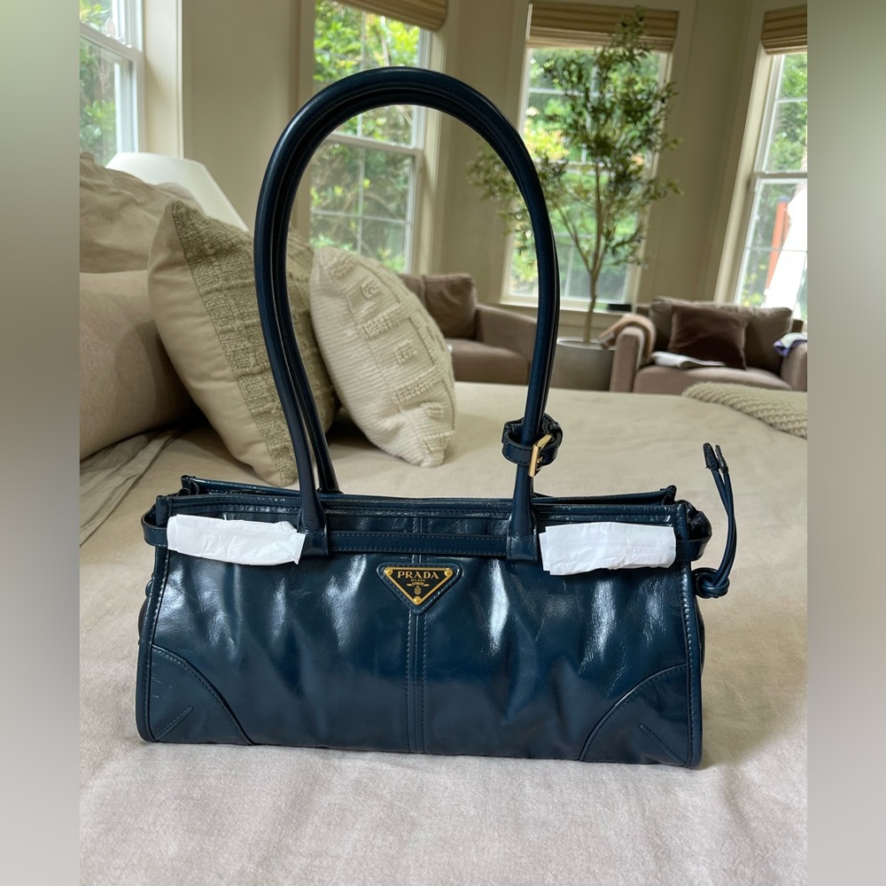 Prada Navy Blue Leather Women's Bag